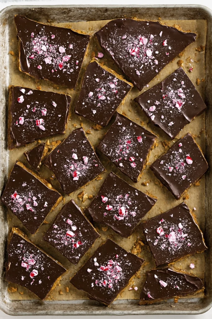 Irresistible Peppermint Chocolate Bark – Holiday Toffee Treat in 8K Detail