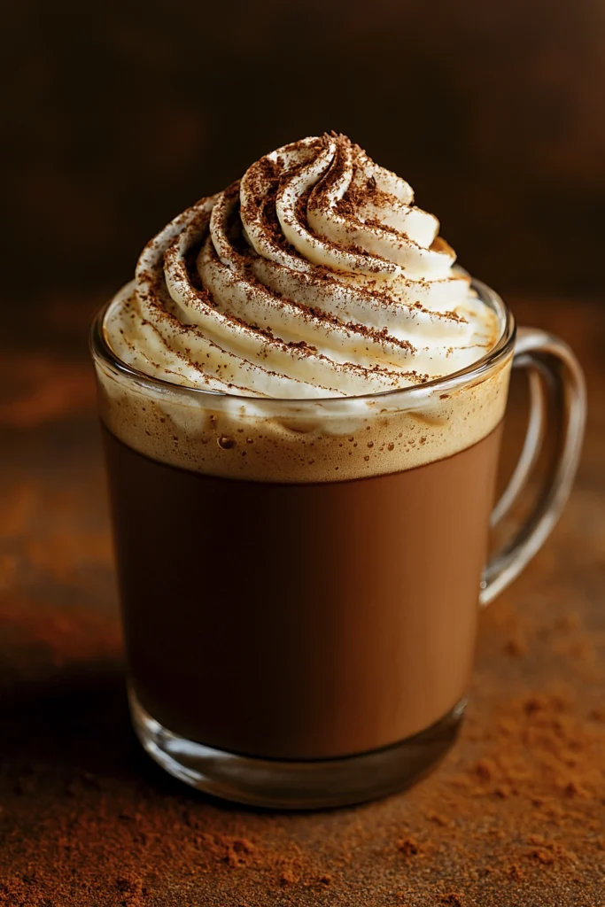 Diagonal Hot Chocolate Delight – Whipped Cream & Rustic Cocoa