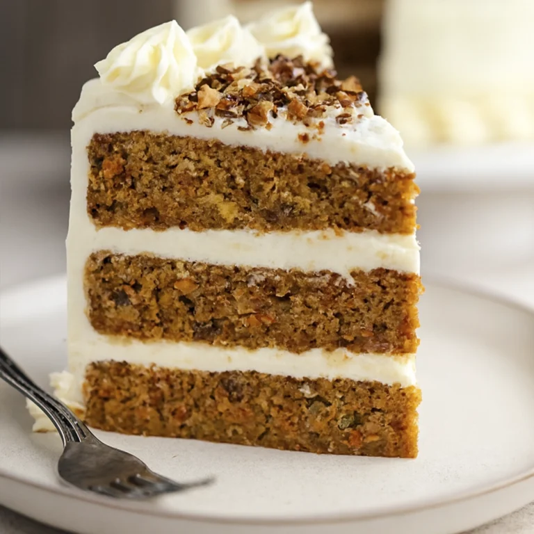 Carrot cake bars with cream cheese frosting, shredded carrots, pecans, and coconut garnish on a plate.
